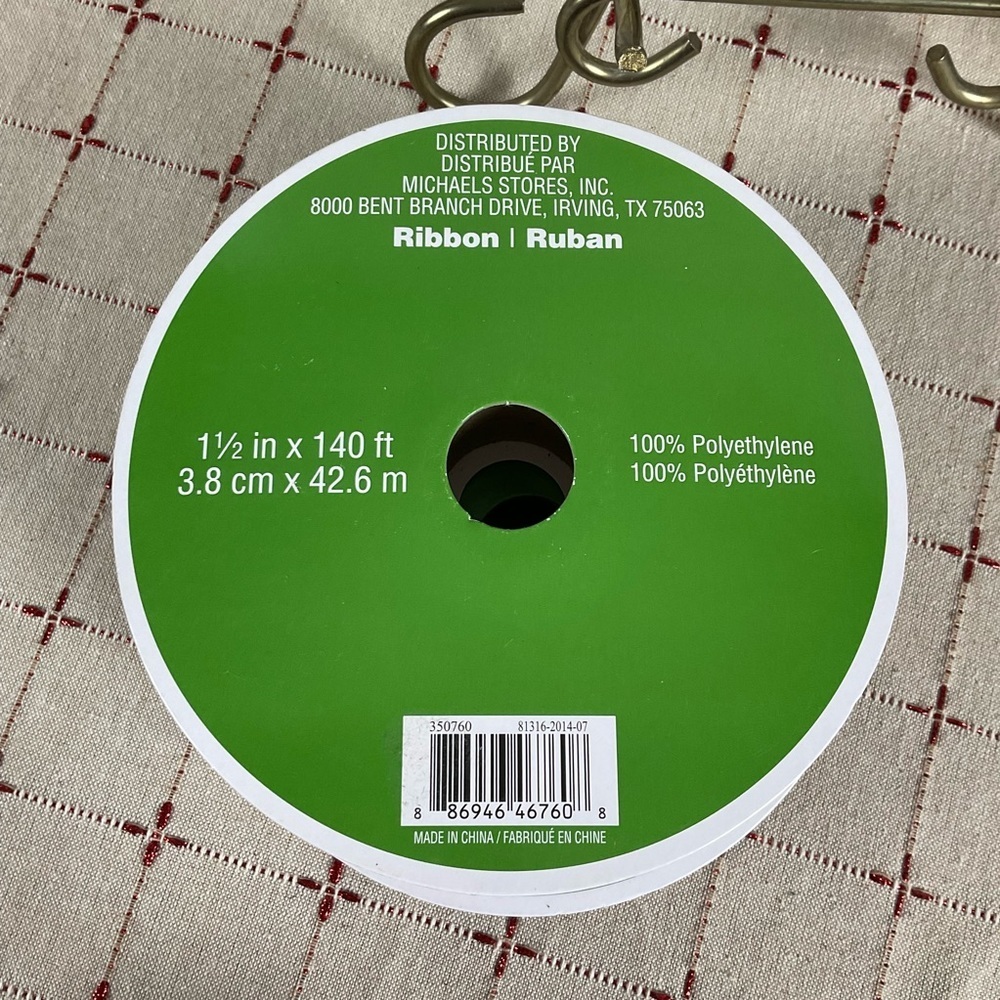 Celebrate It Christmas Jumbo Red Velvet Ribbon Rolls 1.5” x 140’ Each Set of 2 - Picture 4 of 4